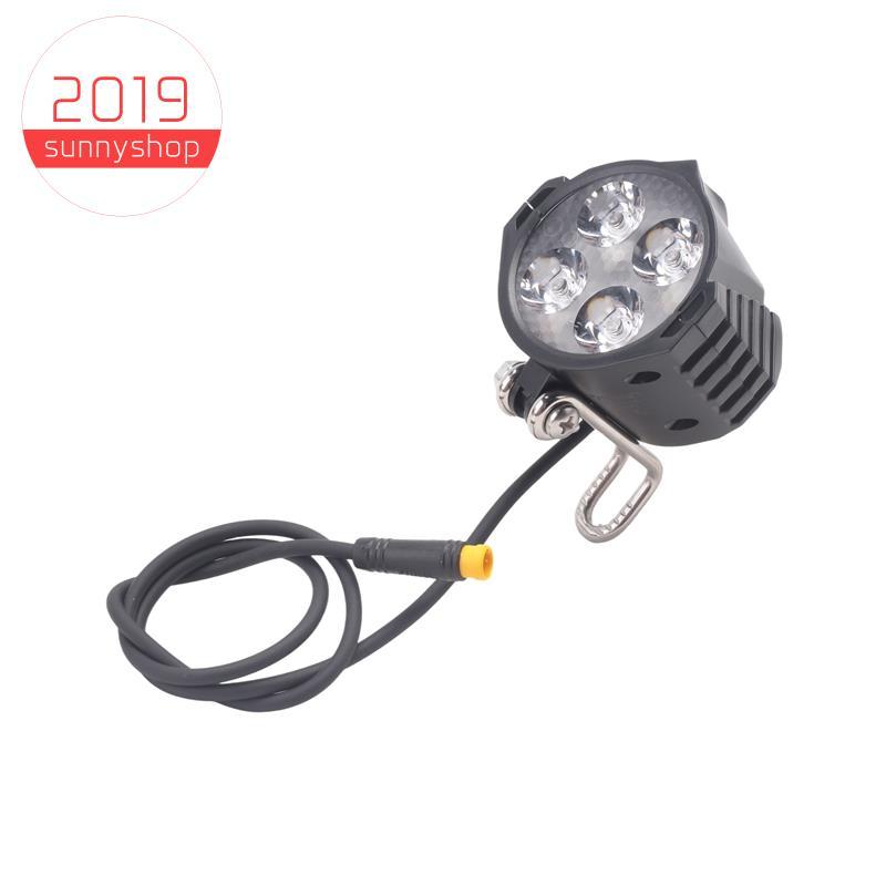 [Bestseller S] Ebike LED Acessórios Para Farol Luz Frontal 36V 48V 3 Pinos Buzina Embutida 4 Lâmpadas Scooters Elétricos