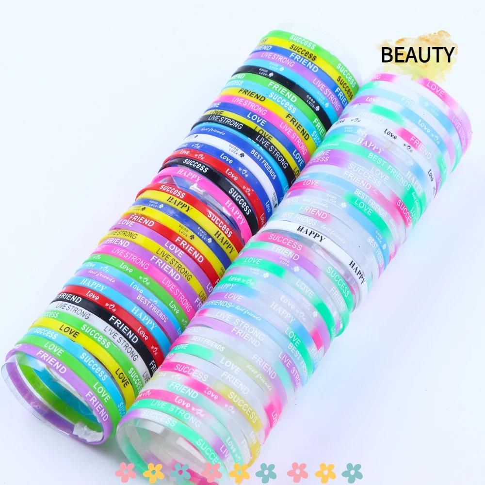 BEAUTYHOMEBR 10 Peças De Pulseira De Silicone , Luminosa Elástica De 5 Mm Motivacional Esportiva Com Letras