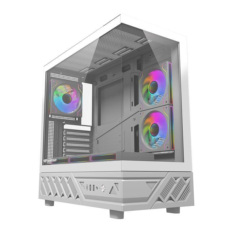 Gabinete Gamer Aigo Darkflash DS950, Mid-Tower, Lateral de Vidro, Com 6 Fans, ARGB, Branco