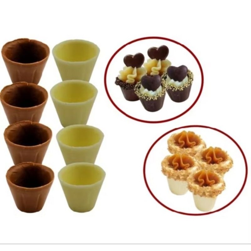 Copos para Rechear com Doces Finos de Festa e Casamentos em Chocolate