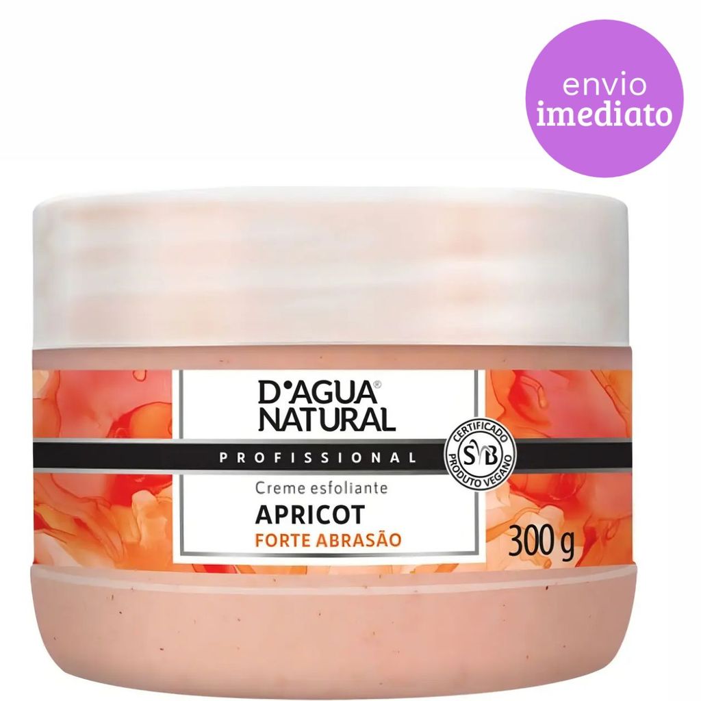 Creme Esfoliante Apricot Forte Abrasão D'Água Natural 300g – Renovação e Pele Macia ✨