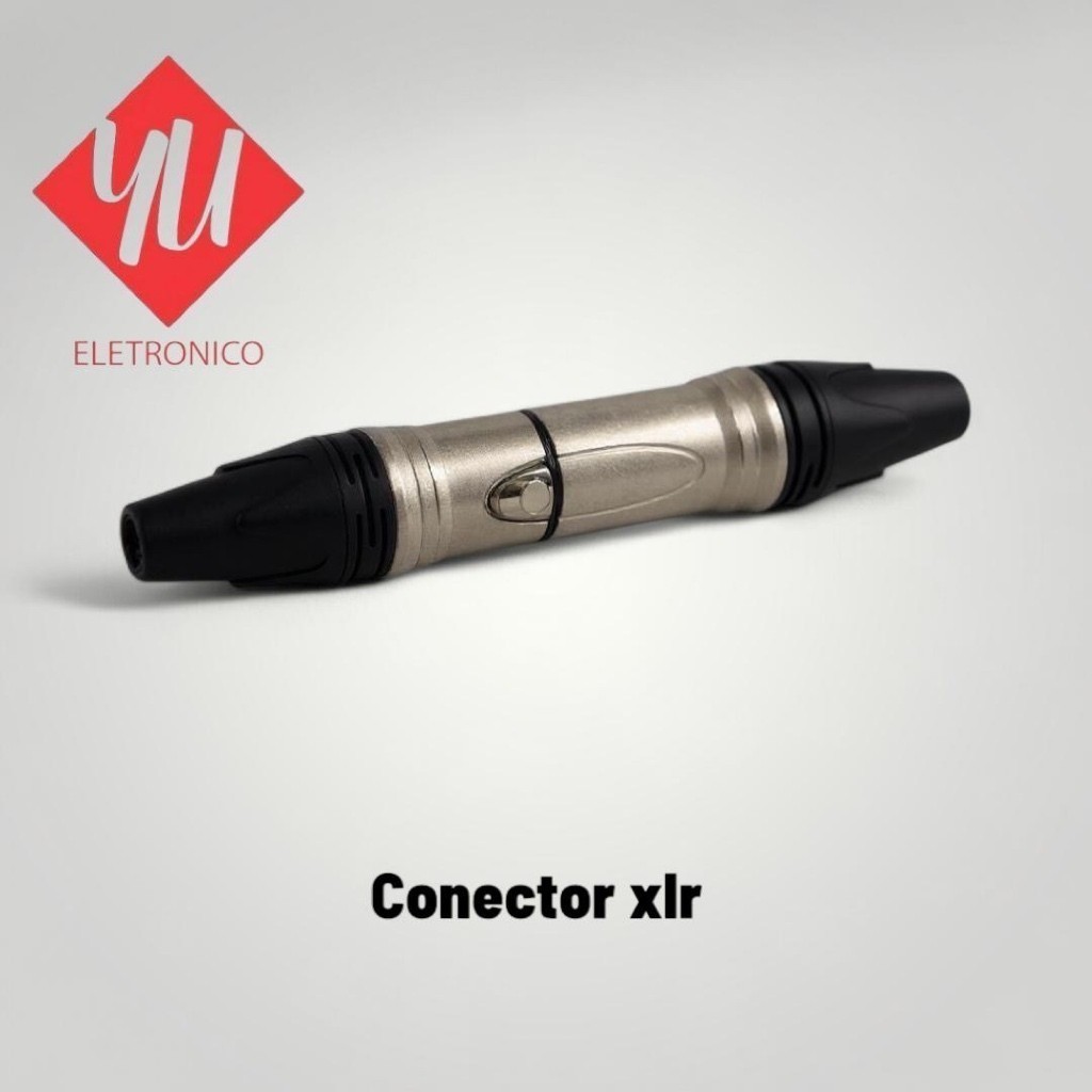 kit 50 Conector xlr cannon fêmea macho preto alta qualidade / kit 10 conector plug p10 femea metal