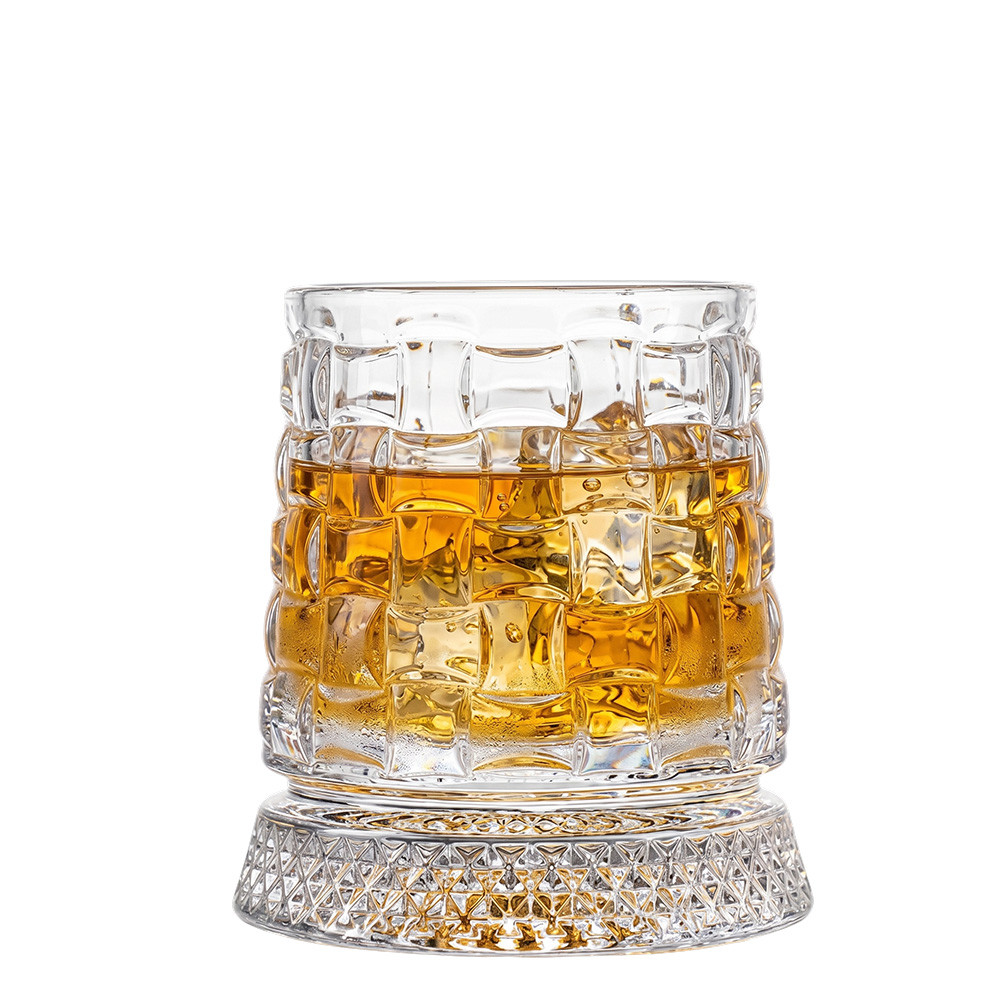 Copo Whisky Giratório, Copo de Vidro Base Giratória 260ml – Ruvolo