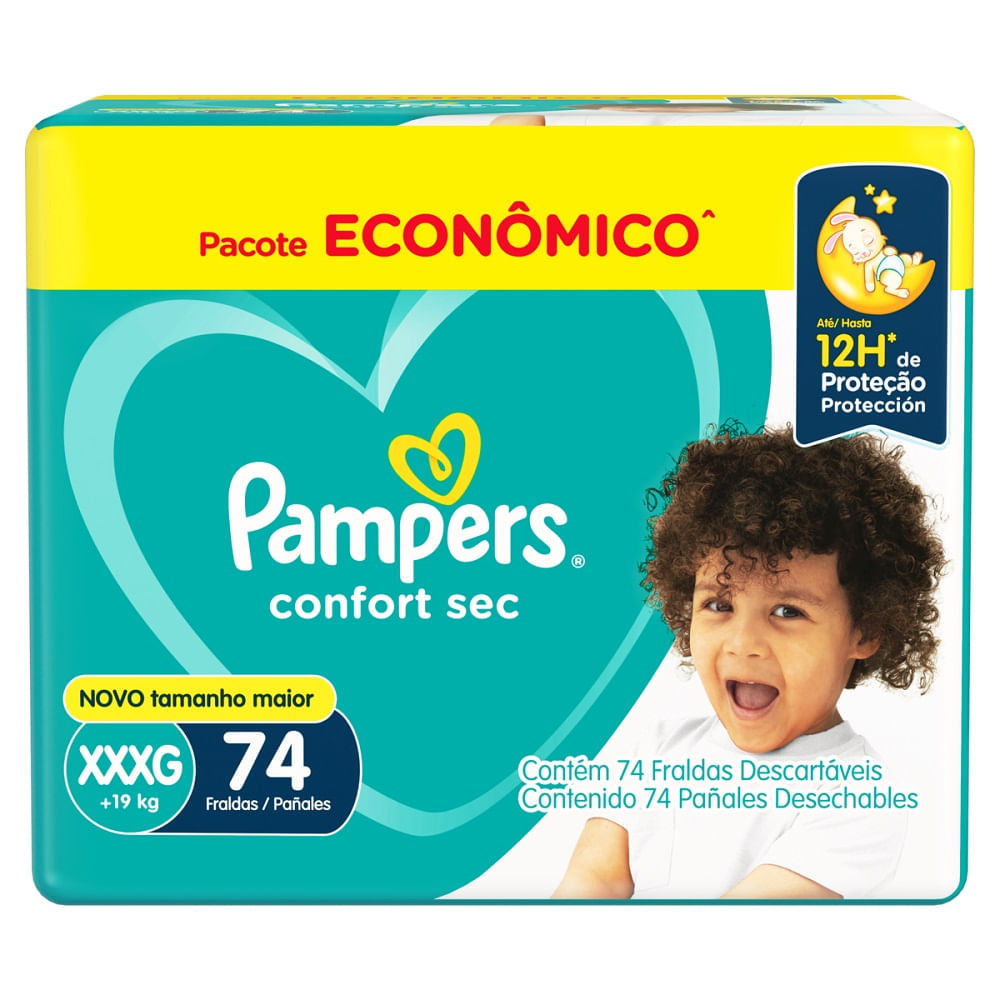 Fralda Descartável Pampers Confort Sec XXXG 74 Unidades