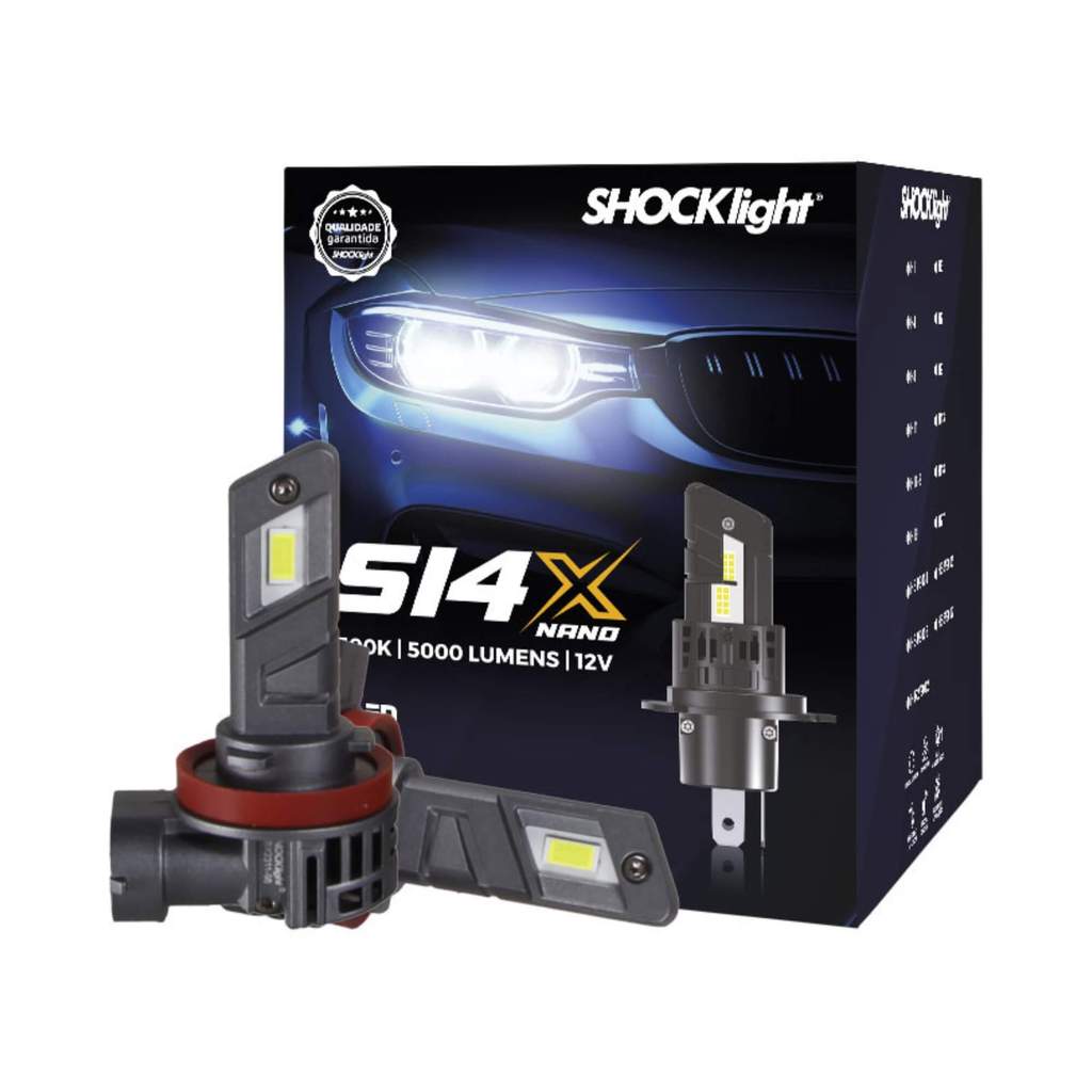 Kit Led Nano S14X H11 6500K 5000 Lumens 12V Shocklight - SLL-140011X