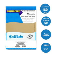 Papel Kraft Premium 180g/m² A4 Pacote com 50fls- MASTERPRINT