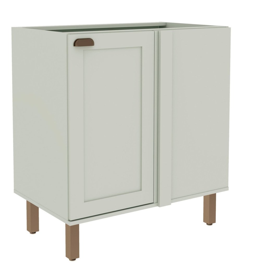 Balcão de Canto para Cozinha 1 Porta sem Tampo Iluminata Verde/Mint Verde Mint