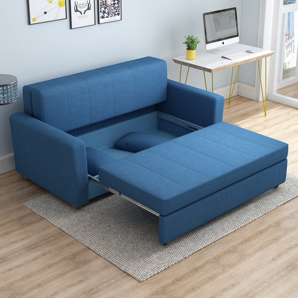 Sofá-cama de dupla função, dobrável, adequado para apartamentos pequenos, com assento duplo ou triplo, sofá para descans
