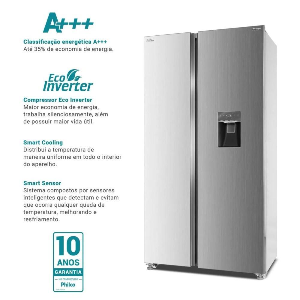 Geladeira Philco PRF535ID 434 Litros 127V Eco Inverter Side By Side — imagem 2 de 2
