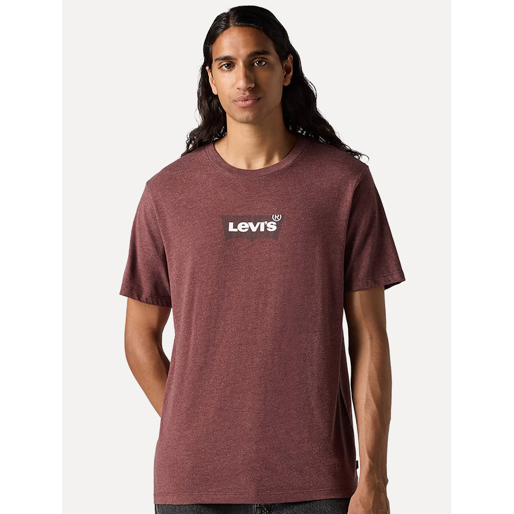 Camiseta Levis Original Masculina Logo Pequeno Batwing Classic Vermelha Escura