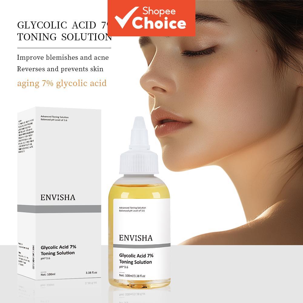 Toner Esfoliante De Ácido Glicólico-Facial Hidratante Iluminador Para Refino De Poros Manchas Escuras E Pele Lisa 100ML