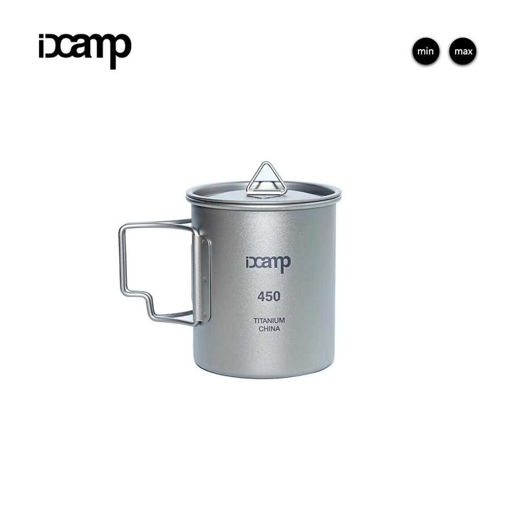 ICDCAMP Copo de água de titânio Xícara de chá de escritório Xícara de café dobrável de titânio puro Caneca de copo de ti