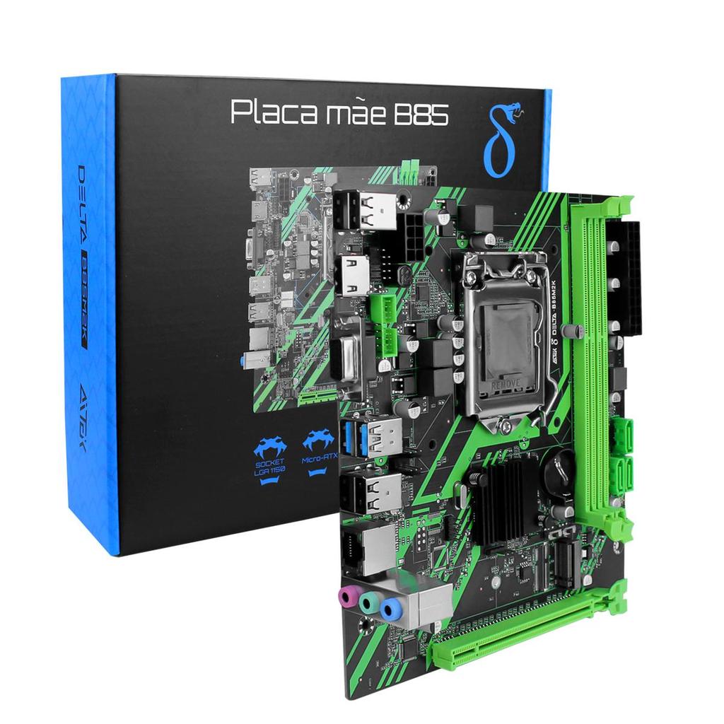 Placa Mãe B85 LGA 1150 HDMI VGA USB 3.0 Slot M.2 NVME Rede Gigabit 1000Mbps p/ Processador Intel 4ª Geração