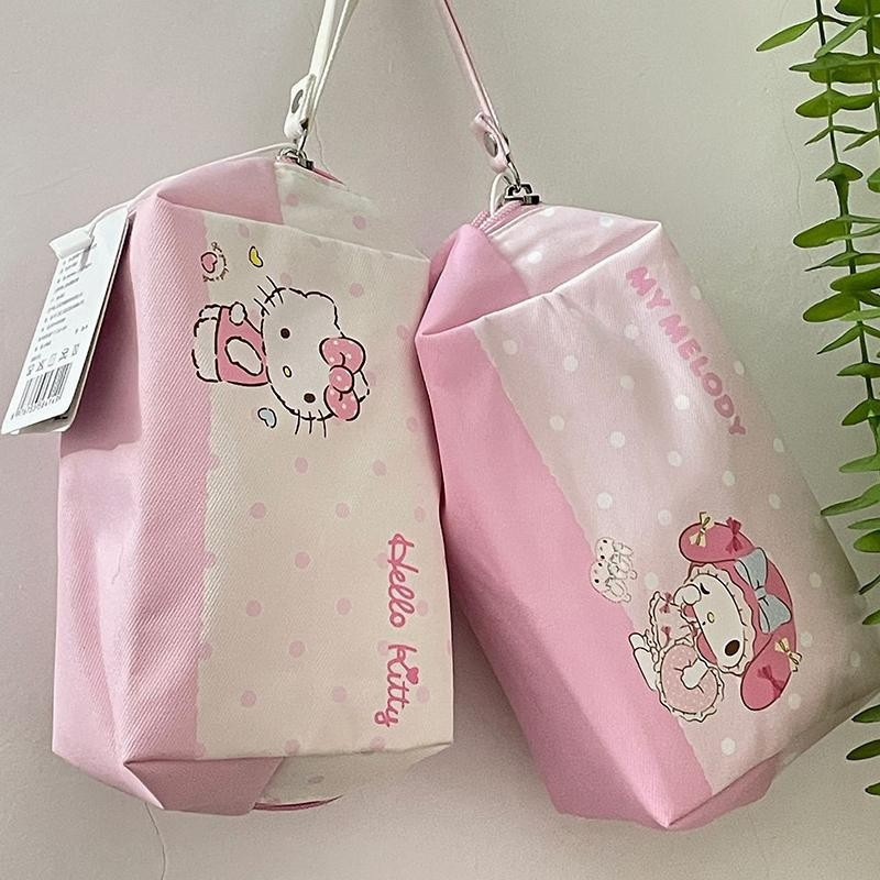 [largeloohg] Sanrio Hello Kitty My Melody Bolsa De Cosméticos Kawaii Cartoon Anime Maquiagem Estojo De Lápis De Grande C