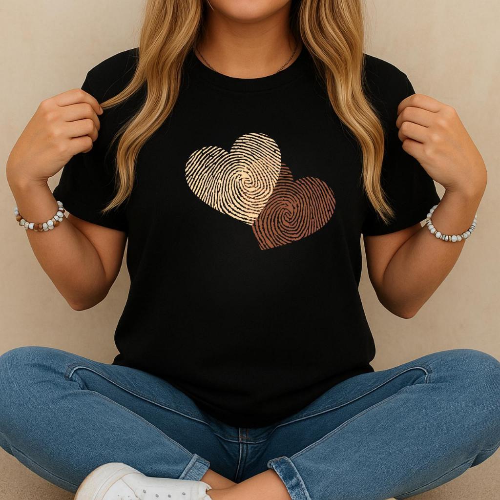 Camiseta Feminina Estampada Coração Colorido 100% Algodão Tshirt Básica Blusa Feminina Camisa Lançamento