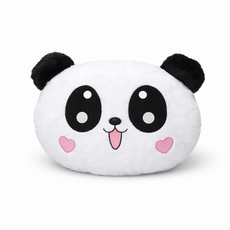 Almofada Panda de Pelúcia 30cm Infantil Travesseiro Macio Decorativo Quarto Bebê Festa Tema Panda