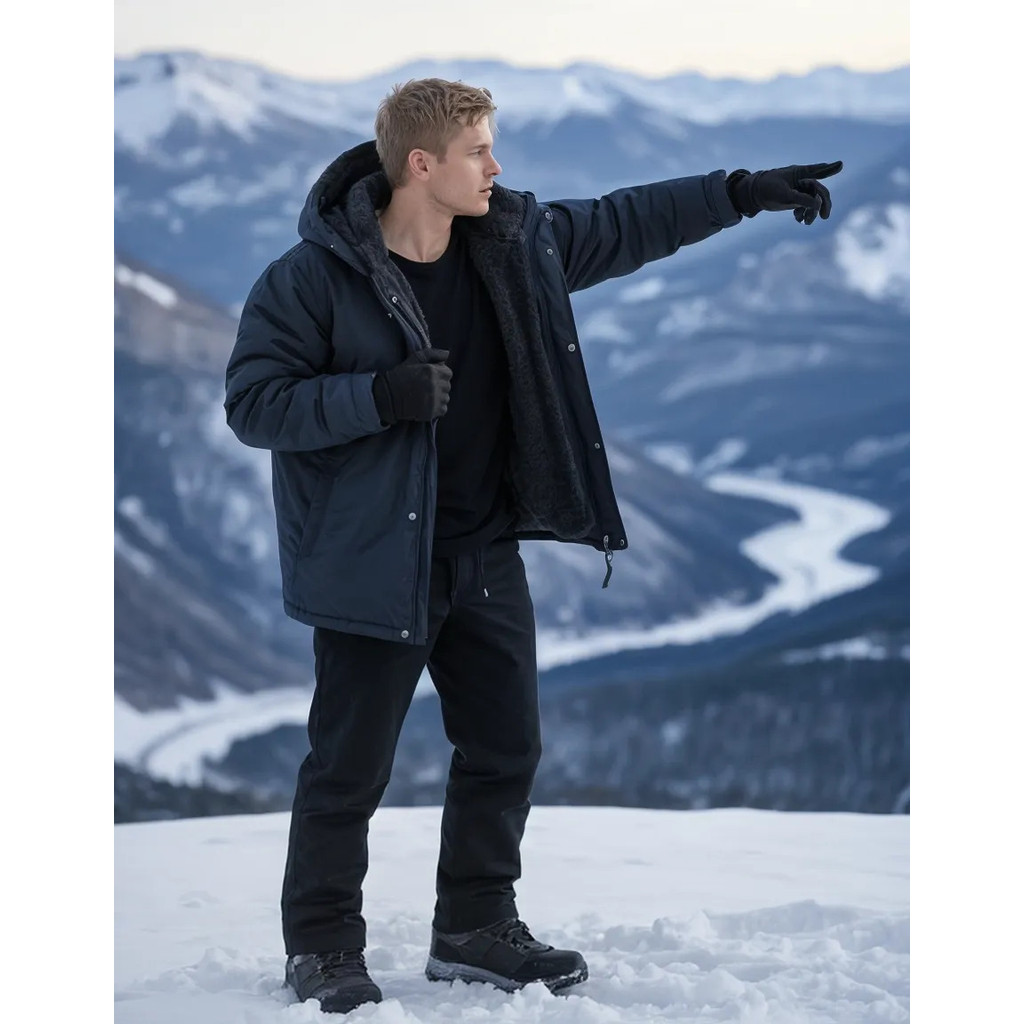 Jaqueta Masculina Forrada Térmica Impermeável + Calça Neve ROUPA TÉRMICA BOBOJACO COM CALÇA CHUVA NEVE FRIO SKI SNOW