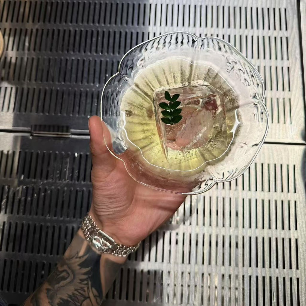 Tigela de chá japonesa Super transparente, vidro de coquetel, chapéu de vidro exclusivo, copo de coquetel, vidro de lótu