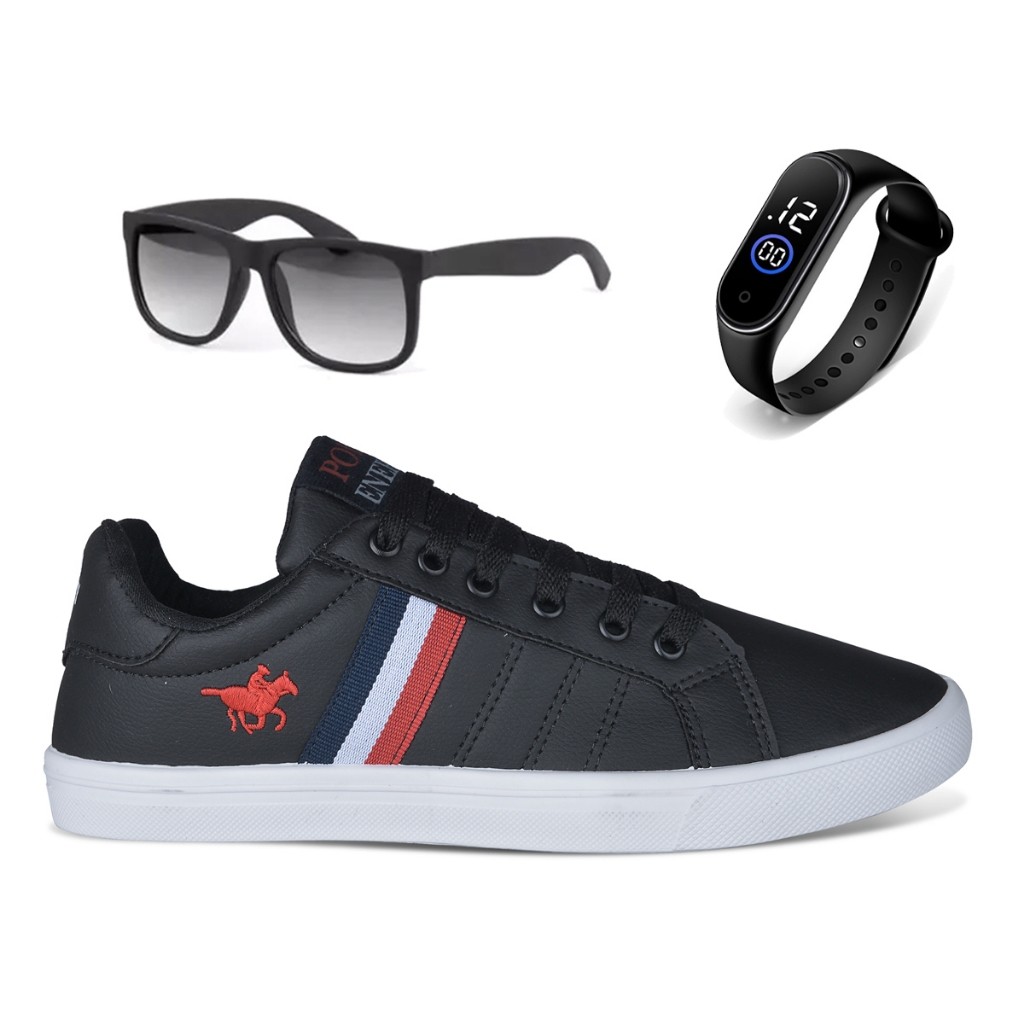 Sapatênis Masculino Polo Energy 3279 Original Mais Vendido + Óculos + Relógio