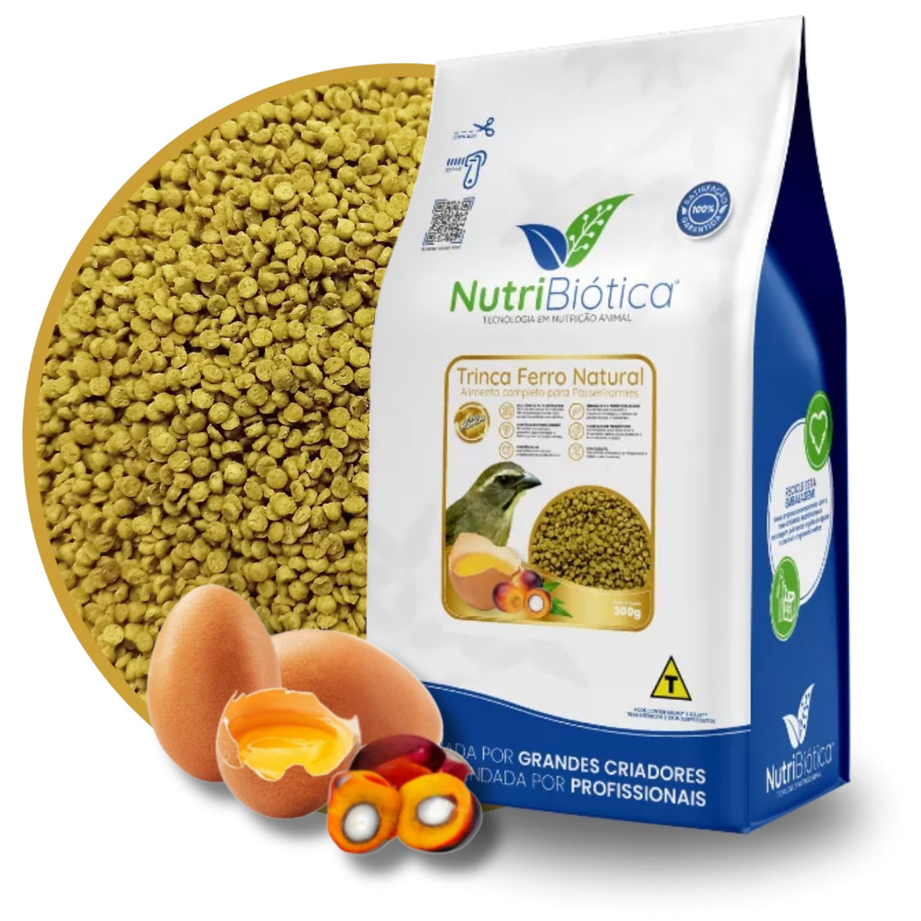 Ração EXTRUSADA Trinca Ferro Natural Nutribiótica 300g Super Premium Alimento Completo e Balanceado