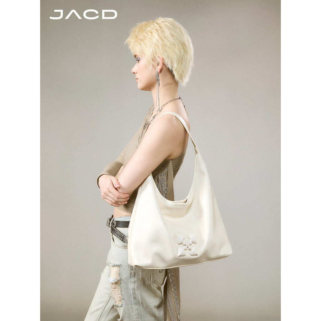 JACD [Bolsa de floco de neve] Bolsa Tote branca de grande capacidade Bolsa feminina de verão Bolsa feminina Bolsa de axi