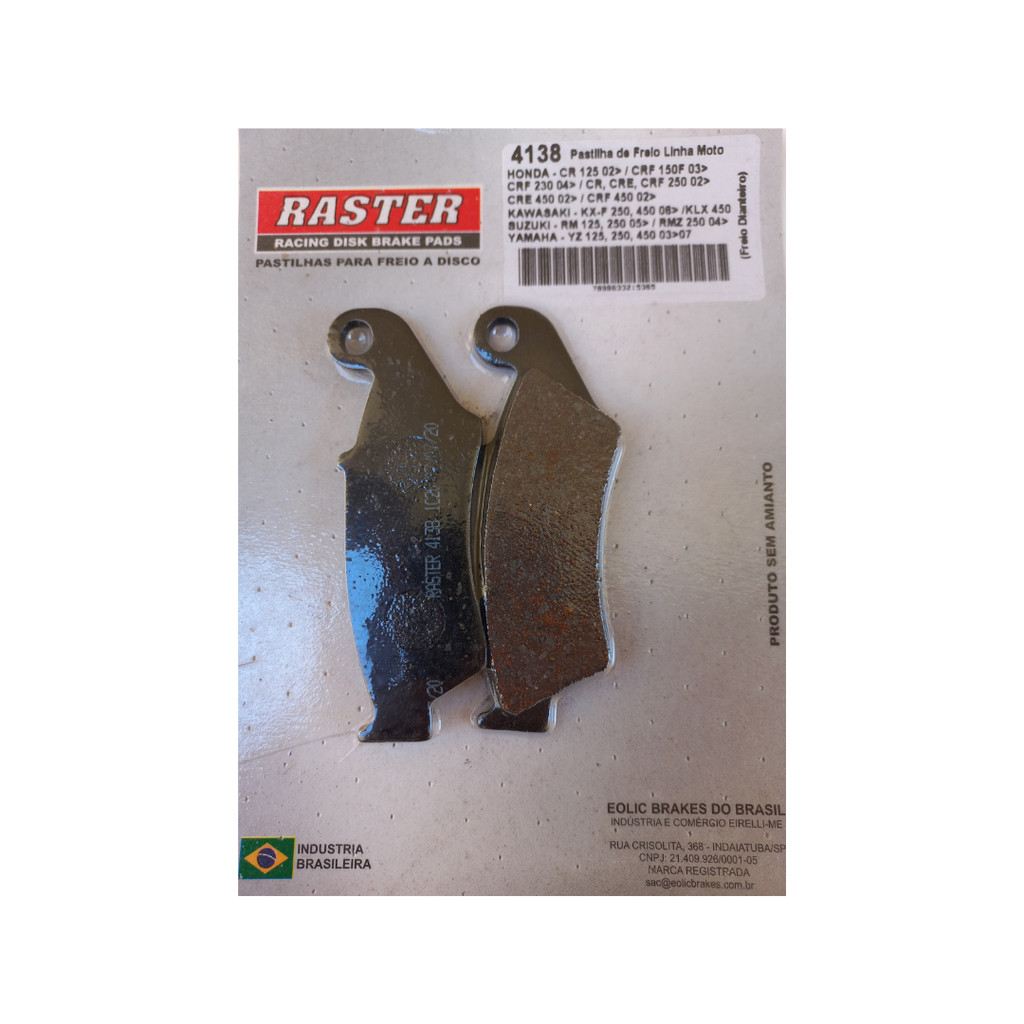 Pastilha De Freio Dianteira Cfr 230 Crf 250 Xr 250 Transalp