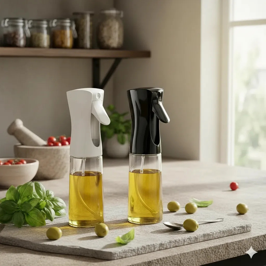 Borrifador Spray Azeite Vinagre Vidro 180ml Pulverizador Óleo Galheteiro Cozinha Air Fryer Dosador Tempero Salada