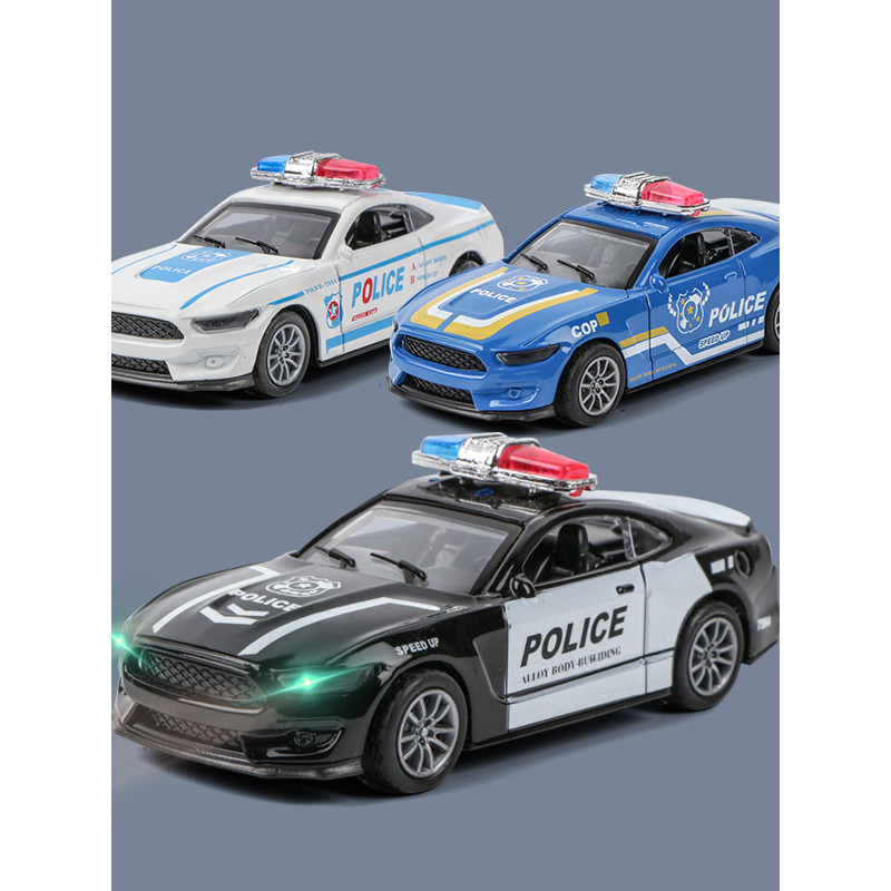 Simulação puxar para trás liga som luz carro esportivo carro de polícia patrulha SWAT modelo brinquedo das crianças pres
