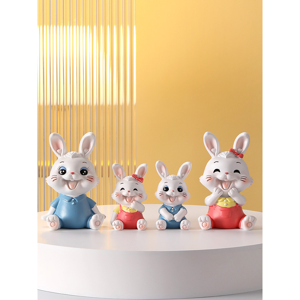 Cura coelho bonito escritório decoração de mesa menina coração decoração do quarto pequena decoração