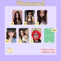 Photocard Fanmade Le Sserafim Yunjin (modelo 4) | K-pop | Papel Fotográfico Laminado | Unidade ou Set