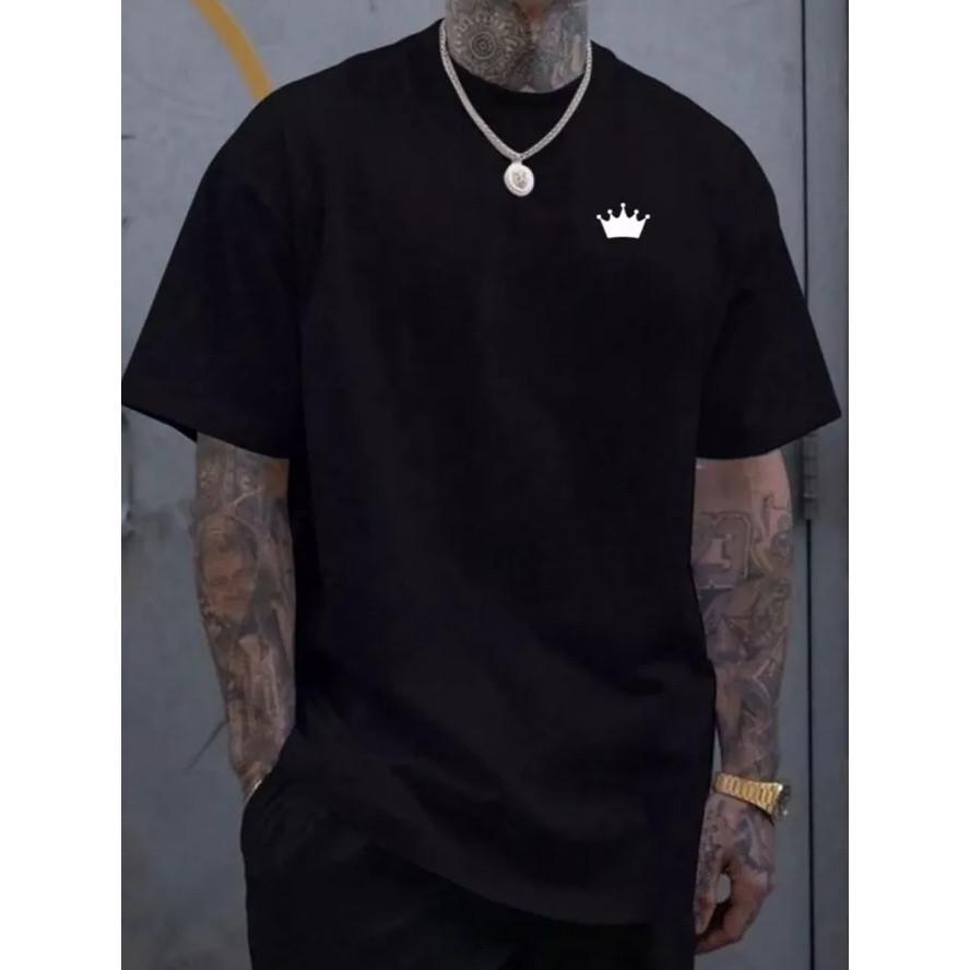 Camiseta masculina estilosa luxo "-coroa" blusa masculina peruana camisa streetwear 100% algodão