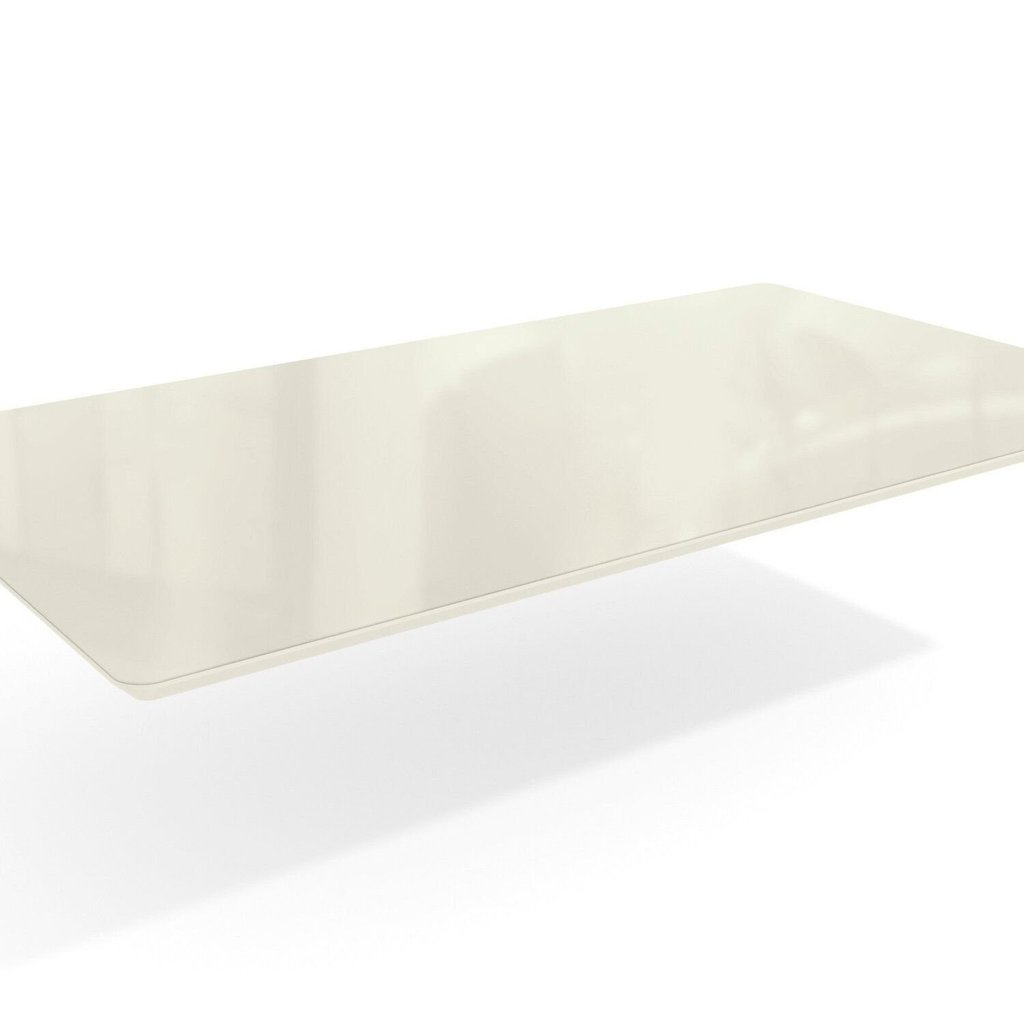 Tampo de Vidro e MDF para Mesa de Jantar Retangular Off White 160x90cm Linha TA26-OWV8 Branco/Withe Off White