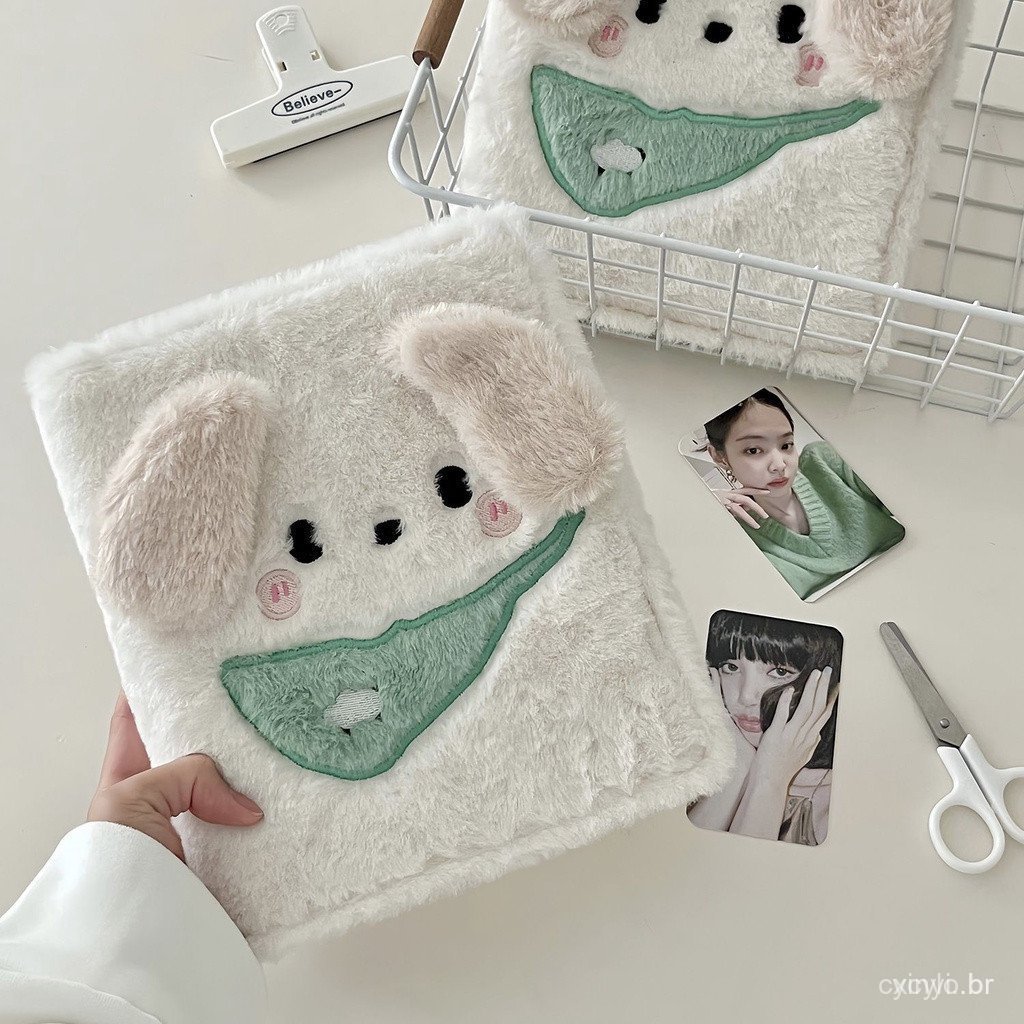 Babador Filhote De Cachorro Pelúcia 10cm 17cm Livro De Cartão De Folhas Soltas Quatro Palácios Aidou Álbum De Fotos A6 V