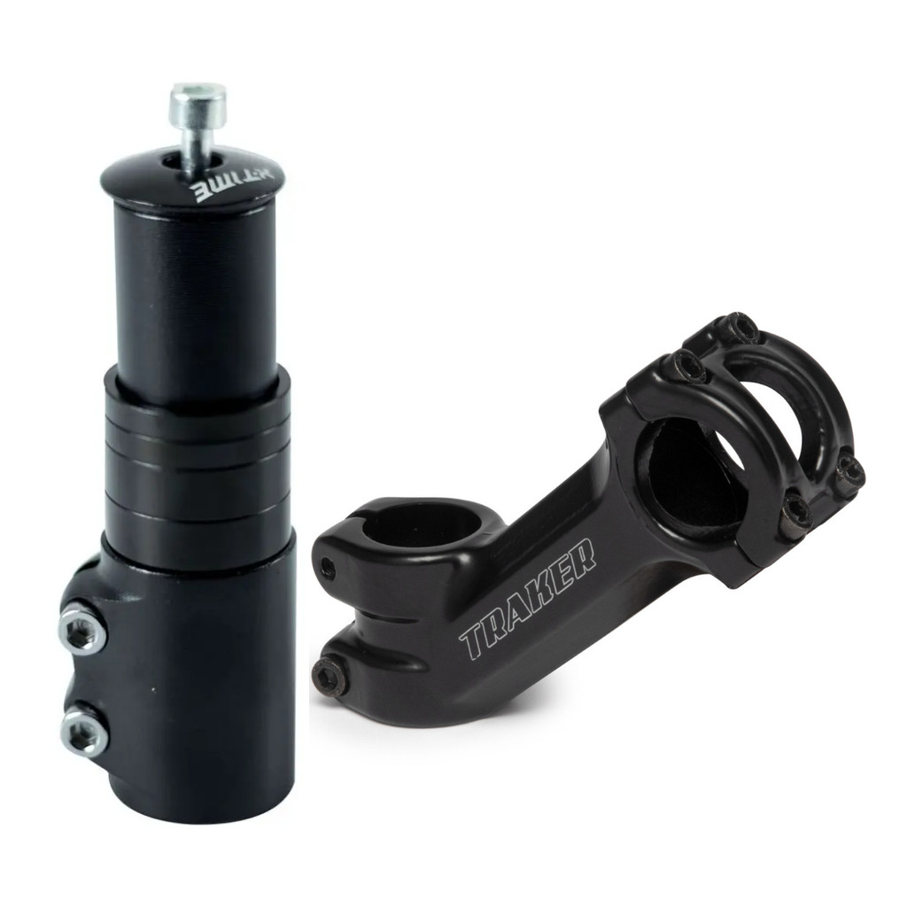Alongador extensor De Garfo Bike + Mesa suporte de Guidão 40 Graus GTU  TRAKER 31.8mm Kit Postura Confortável