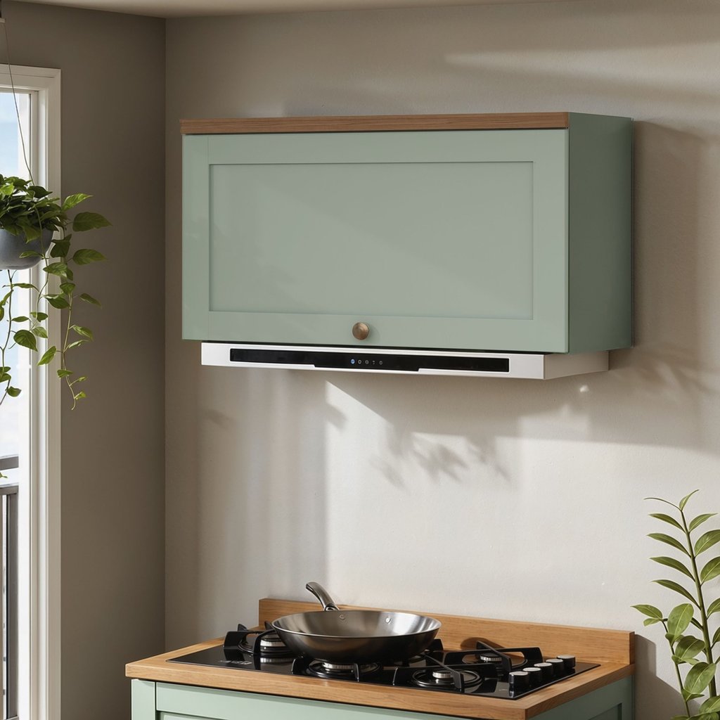 Armário Aéreo Basculante para Cozinha 1 Porta Provençal Iluminata Verde/Mint Verde Mint