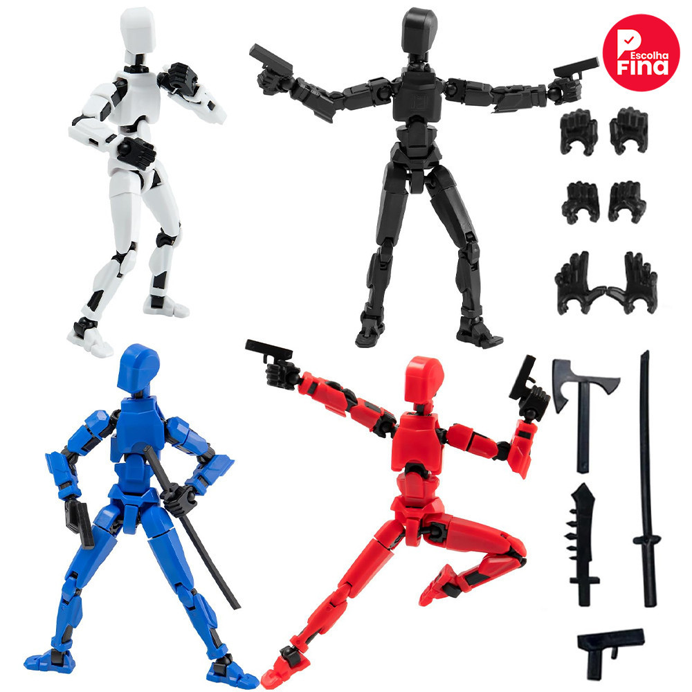 Boneco Robot Articulado de Impressão 3D Kit Completo com Braços, Brinquedo DIY de Montar Anti-Stress e Presente Criativo