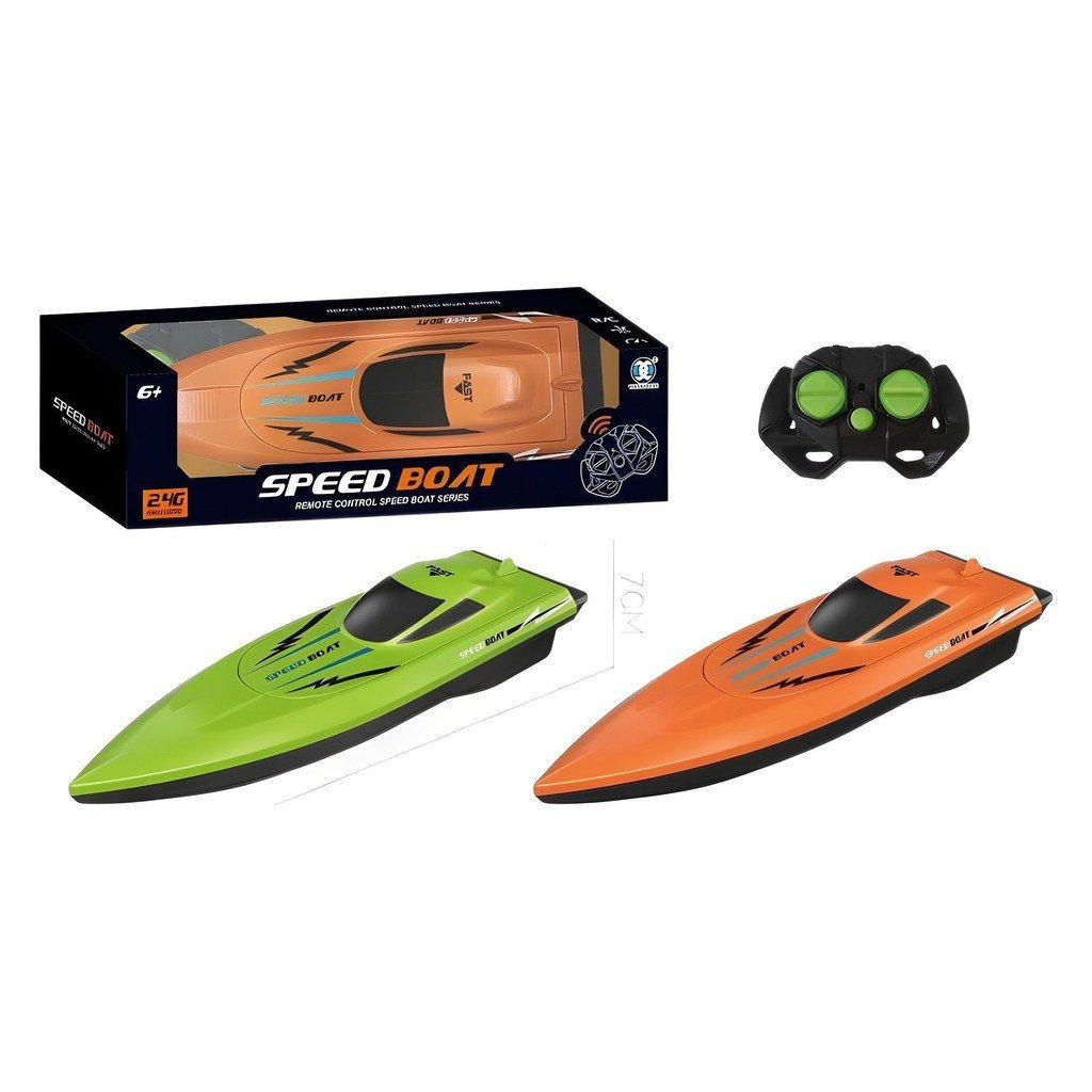 Barco de brinquedo com controle remoto para crianças, lancha elétrica simulada 2.4G, modelo de barco aquático para menin
