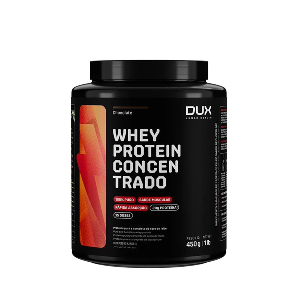 Whey Protein Concentrado - 450g Dux Nutrition Sabor Chocolate