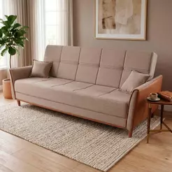 Sofá Cama Sérvia 2,00m Bege Linho - King House