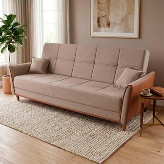 Sofá Cama Sérvia 2,00m Bege Bouclê - King House