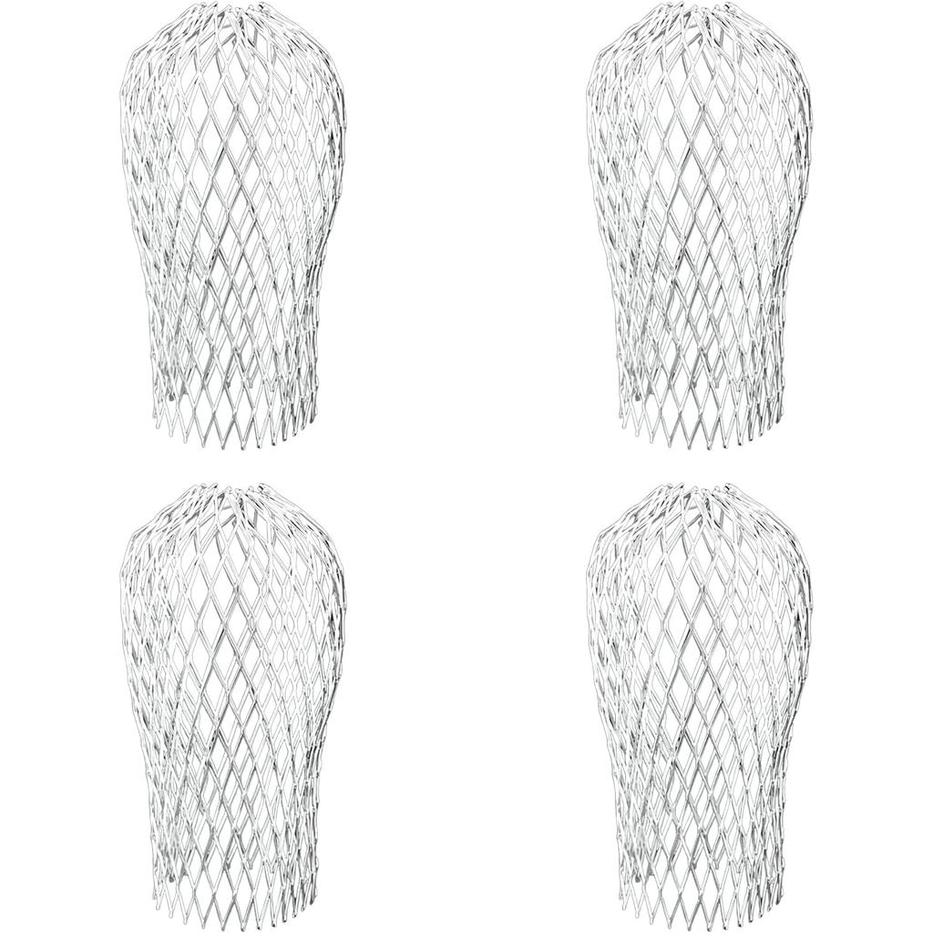 Conjunto de 4 Protetores de Calha Expansíveis de Alumínio de 3,5" - Filtros para Folhas e Detritos para Prevenir Entupim