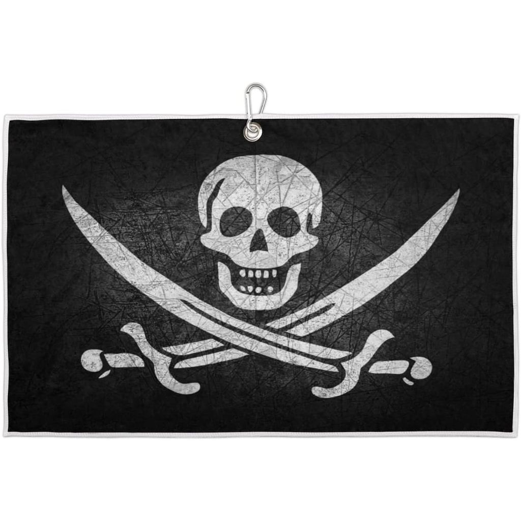 Toalhas de Golfe com Crânio de Pirata Jolly Roger para Bolsas de Golfe Masculinas e Femininas, Toalhas de Golfe de Micro