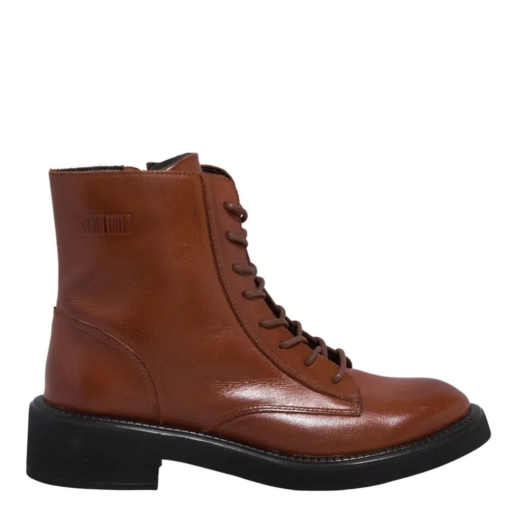 Bota Santa Lolla Coturno Couro Cano Medio Marrom