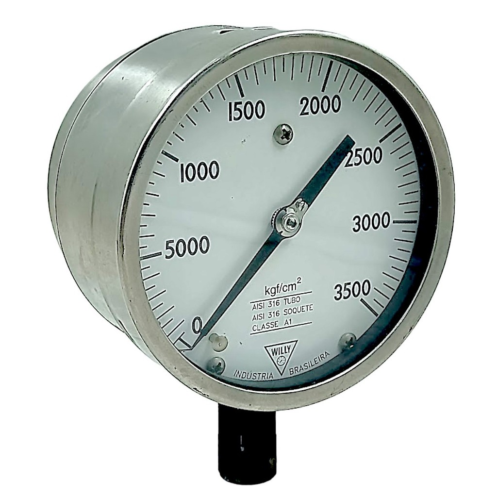 Manômetro Willy 120mm 1/8NPT 0 a 3500KGF/CM2