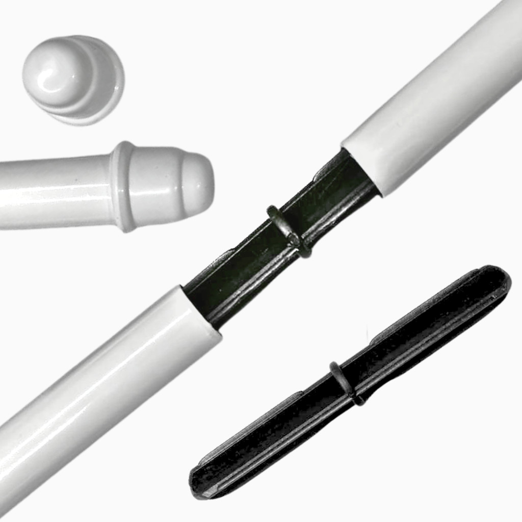 KIT VARÃO DE CORTINA 4 METROS DE AÇO REVESTIDO 19MM E 28MM 1 PARAFUSO COMPLETO PARA INSTALAÇÃO