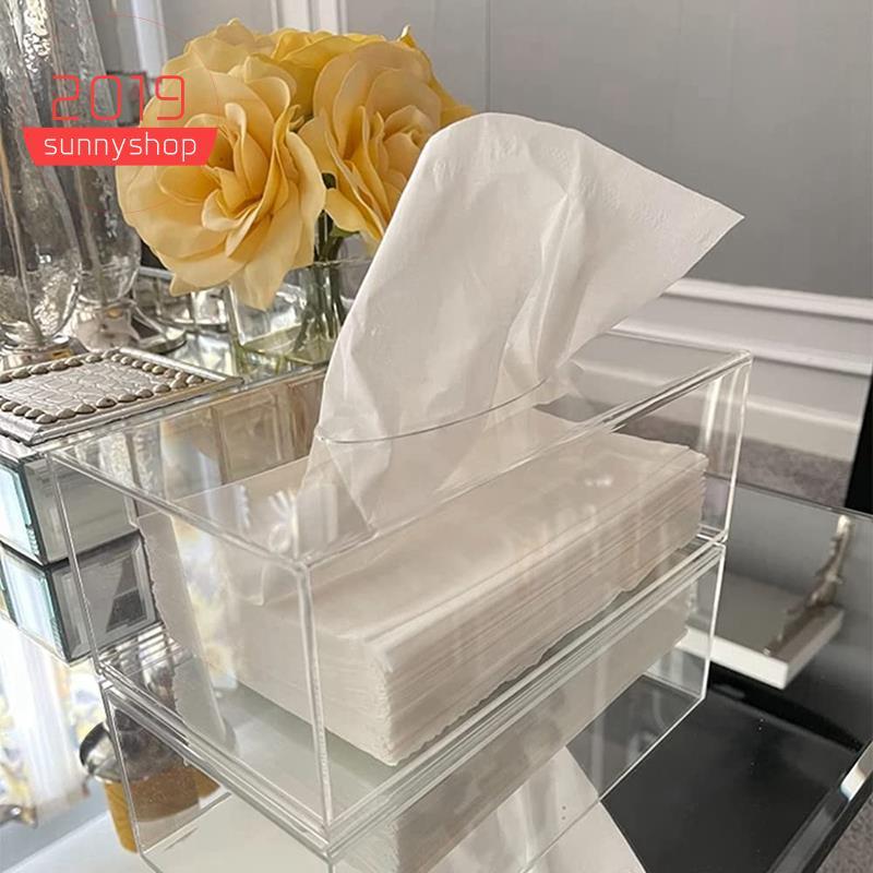 [Bestseller S] Suporte De Caixa De Tecido Acrílico Transparente Com Capa Dispensadora Para Bancada , Folha De Secador De