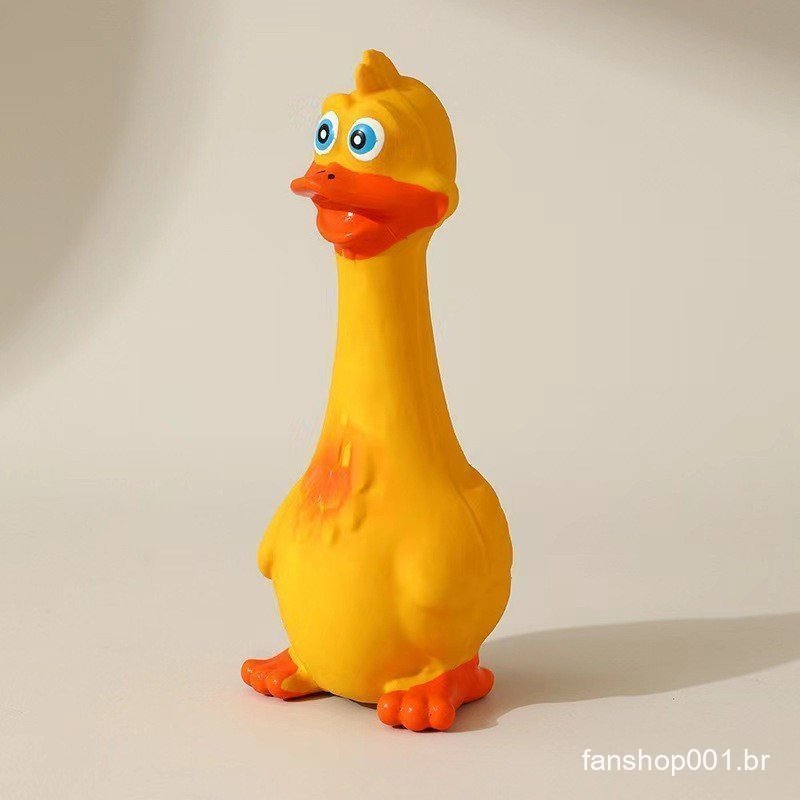 Brinquedo de Vinil para Animais de Estimação Pato Squeaky de Pé Pato de Boca Grande PVC Som Brinquedo de Mastigar Duráve
