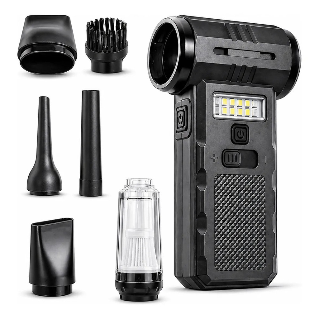 Soprador E Aspirador Turbo 130000 RPM Mini Portátil Sem Fio LED USB-C Limpeza Carro PC Notebook Teclado Recarregável