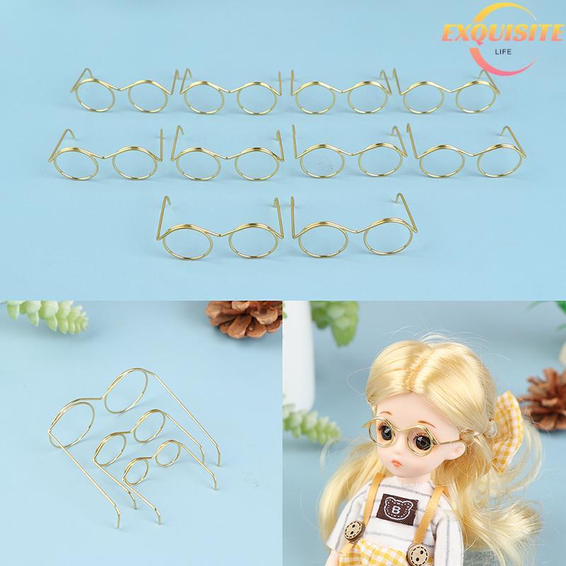 [EL-t] 5/10 Unidades Moda Armação Redonda Sem Lentes Retrô Legal Boneca Óculos Para De 9/25/30 Cm Novo