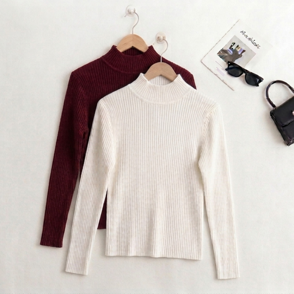 Kit 2 Cacharrel Basica Gola Alta Canelada Inverno Segunda Pele Premium para Inverno Frio Feminina